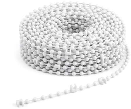 10 Meter 100 clips Vertical Blind Bottom Chain for 3.5 Inch/ 89mm Slats | white repair chain parts, sized for 3.5 inch vertical blind slats, replacement part for restoring blind alignment