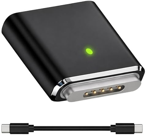 argtnayk USB c zu magsafe 3 Adapter, 100w, kompatibel mit MacBook air pro 14/16 Zoll 2021-2023, mit 10cm USB c Kabel, passend für 65w USB c ladegerät, USB c Laptop ladegerät, MacBook USB Adapter