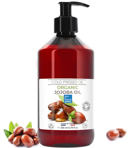 Organic Jojoba Oil, Pure & Natural: Your All-in-One Beauty Essential! Face Serum (Eye Contour), Hair Oil (Dry Scalp Oil), Beard Oil, Eyelashes Serum, Body Oil, Nail Cuticle Oil, Skin Care - 250 ml