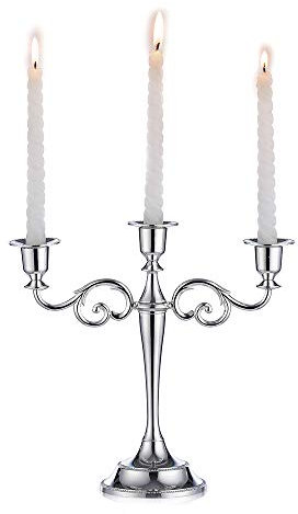 Sziqiqi Candeliere nozze, Candeliere candelabro In lega di zinco, Candeliere della cena a lume di candela, ornamento casa creativo, Argento