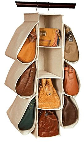 LONGTEAM Hängetasche, Handtasche, Organizer, Haushaltswaren, Vlies, 10 Taschen, hängende Schrank-Aufbewahrungstasche
