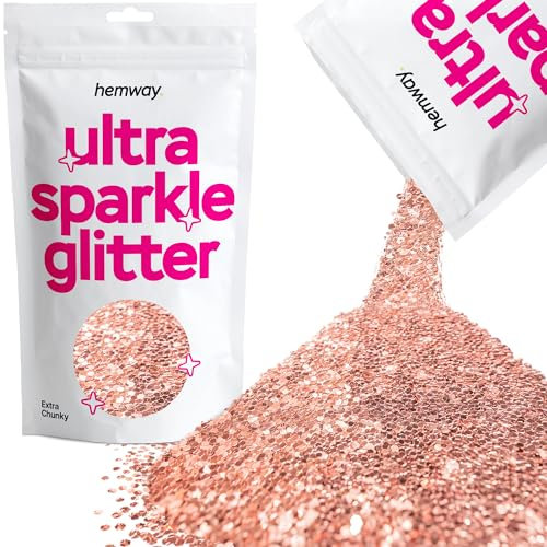 Paillette Hemway - Extra épaisses - 100 g - 1 mm - Sans danger pour les produits cosmétiques, rose gold, 1/24 0.040 1mm 1000microns