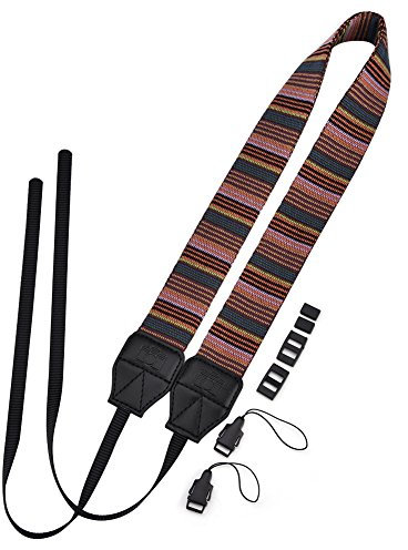 EBTOOLS Universeller Kameragurt, 1cm Breiter Bunter Polyester Stoff Schulter Halskamera Gurt Bügel(Multi)