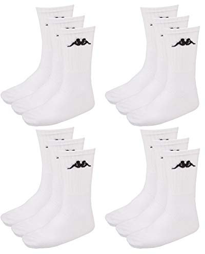 Kappa 12 Paar SONOTU 3 Sportsocken Gr. 35-46 Unisex Tennissocken, Farbe:White, Socken & Strümpfe:43-46