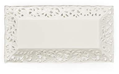 Excelsa White Home - Plato de cerámica rectangular