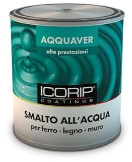 SMALTO VERNICE ALL'ACQUA ICORIP BIANCO LUCIDO 2,5LT. PER LEGNO MURO FERRO