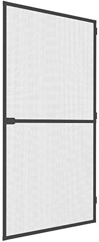 Mosquito Stop 23665 - Mosquitera para puerta con marco de sujeción, se puede acortar individualmente, antracita, 100 x 210 cm