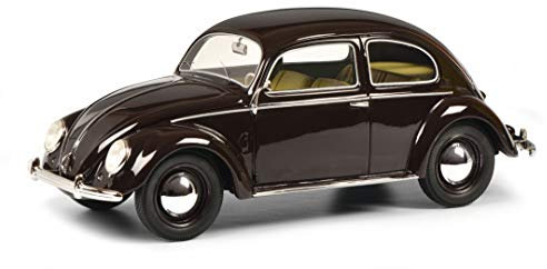 Schuco 450026100 VW Brezelkäfer, Modellauto, Resin, Maßstab 1:18, Limitierte Edition, Bordeaux rot
