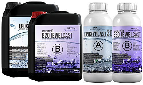 Epoxidharz EpoxyPlast 3D B20 Jewel Cast 2,25 KG für Resin Art I Ultra Diamantklar I Exzellenter UV Schutz I Schmuck I Gießharz I Glasklar I Formenbau I Premium Produkt I Schnellhärtend I Holz Glas