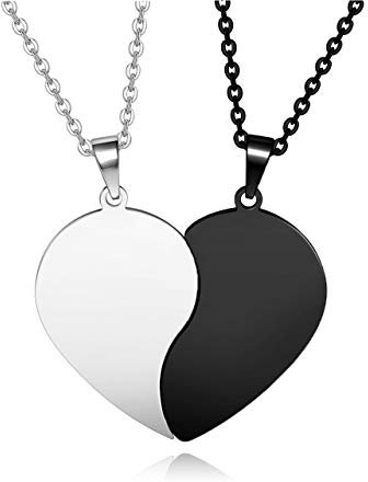 Zysta BFF Ketten für 2 Freundschaftskette Pärchen Kette Yin Yang Kette Puzzle Anhänger Halskette für Partner BFF Geschenke
