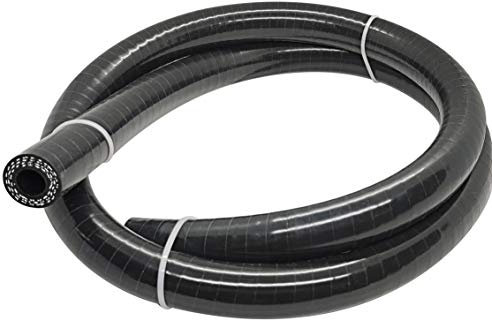 Silikon-Kühlmittelschlauch, 3-lagig, 3/8 Zoll ID, Hochleistungs-Heizkörper-Universal-Kupplung, gerade, verstärkter Gummischlauch, 1 Meter, Schwarz