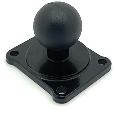 ChargerCity Sluminum Drill Base 25mm 1 Ball w/AMPS Hole Pattern compatle for Garmin, Lowrance, Humminbird, for RAM Size B Mounts, Ham CB Radio