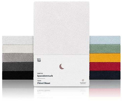 Blumtal® Frottee Spannbettlaken 100x200x30cm - Oeko-TEX zertifiziertes Spannbetttuch 100x200x30cm - Frottee-Spannbettlaken bis 30cm Matratzenhöhe - Weiß