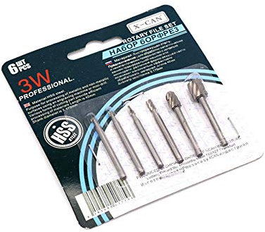 ANCLLO 6 unids Mini Multi Brocas Madera Rotary Burrs Fresado Set-Juego de fresas de carburo de tungsteno, para Carpintería Accesorios Herramientas Rotativas,carpintería perforadora de metal y pulido