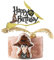 1Pc Glitter Black Magical Wizard Inspired Cake Topper Happy Birthday Cake Topper for Magic Theme Party Supplies
