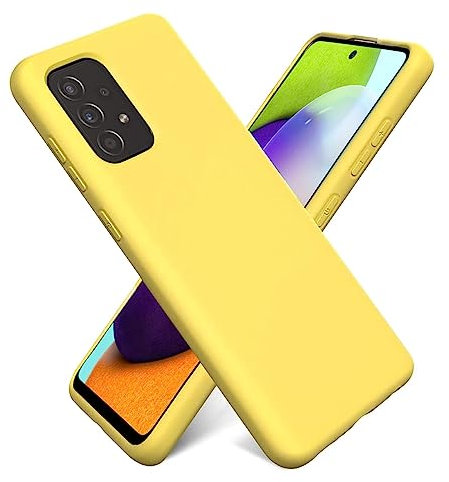 CoolGadget Schutzhülle TPU für Samsung Galaxy A72, Silikonhülle, stoßfest, Kratzfest, kabelloses Laden, weiche Innenseite, Gelb