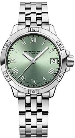Raymond Weil WEIL Tango Damenuhr - 5960 -ST -00520 - rund - Quarz, grün, Kasten 30 mm