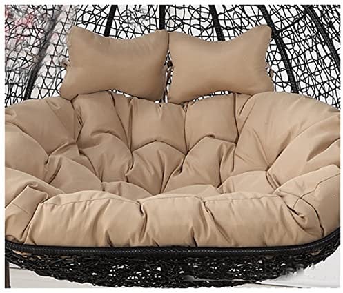 HFAFRZ HäNgesessel Kissen XXL, Twin Sitzkissen HäNgesessel 2 Personen, Ultra Dick Anti-Verformung Auflagen & Polster FüR Schwingsessel, Outdoor Indoor HäNgesessel Polsterauflage,Dark Khaki