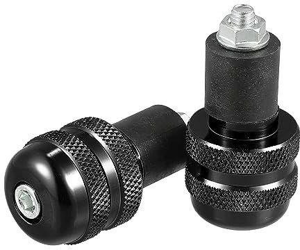 Motoforti 2 Stück Motorrad Griffe Lenkerenden 18mm Universal CNC Aluminum Lenkergriffe Endkappen für Meisten Motorrad/Roller Schwarz