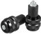 Motoforti 2 Stück Motorrad Griffe Lenkerenden 18mm Universal CNC Aluminum Lenkergriffe Endkappen für Meisten Motorrad/Roller Schwarz