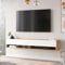 [en.casa] TV Board Laitila TV Schrank mit 2 Ablagen 2 Schranktüren Lowboard Fernsehtisch 180 x 31,5 x 29,5 cm Sideboard hängend Eiche rustikal/Weiß