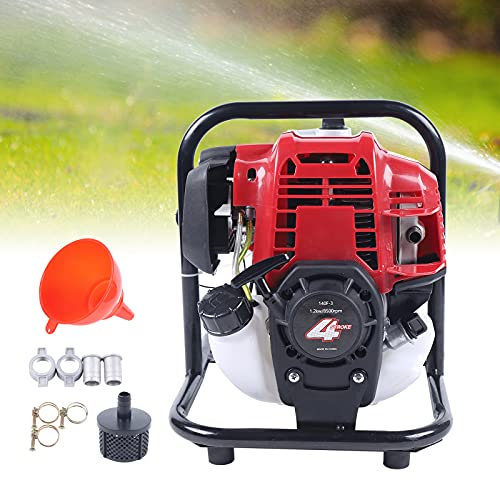 4-Stroke 1.2KW Petrol Water Pump|38CC Single-Cylinder, Air-Cooled, Garden Lawn Pumping Watering, Portable Gasoline Engine Water Pump-Pull Start