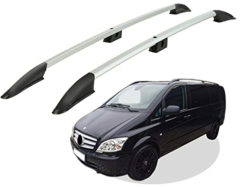 Dachreling passend für Mercedes Benz Vito L3 lang (LWB) Baujahr ab 2003-2014 (Grau) mit ABE