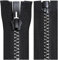 Aerzetix - C64193 - Cerniera Lampo iniettata separabile N°8 75cm autobloccante - tiretto Decorativo in Metallo - Colore Nero e Argento - Rete cursore merceria Abbigliamento Cucito