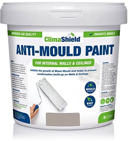 SmartSeal Anti Mould Paint - 5 Litres - For Bathroom, Kitchen and Bedroom Walls & Ceilings. Ultimate Protection Against Dangerous Mould - 5yr Mould Resistance - Mountain Stone Finish