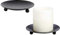 Candelabro Metal, 2 Piezas Platos Portavelas Negro Retro, Soporte para Velas Cera, Pedestal de Metal para Hogar y Decoración