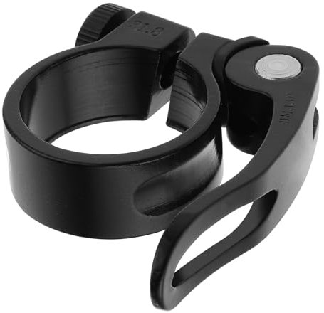 Prasacco Bike Seat Post Clamp, Quick Release Clamp Aluminum Alloy Bicycle Seatpost 31.8mm Accessories for Mountain Road Folding (Black) (OOLPQ768)