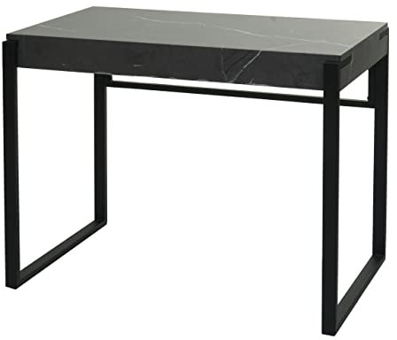 Mendler Konsolentisch HWC-L53, Telefontisch Arbeitstisch Beistelltisch Ablagetisch, Metall 80x100x54cm - Marmor-Optik grau
