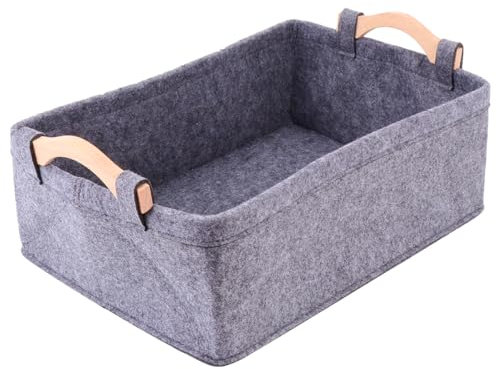 Cabilock 1stk Gefühlt Lagerplätze Aufbewahrungsbehälter Für Spielzeug Desktop-organizer Aufbewahrungskorb Aus Filz Spielzeug Aufbewahrungsbox Haushalt Bambus Haustierkorb