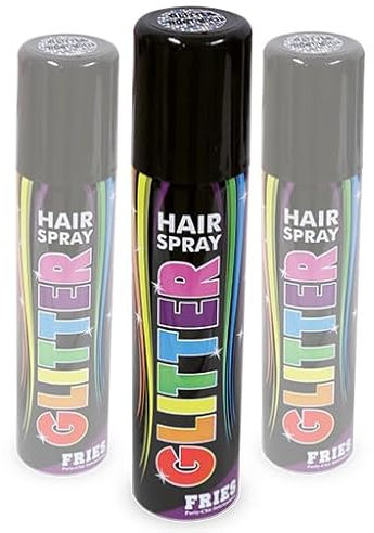3x multicolor Glitter-Haarspray im Sparpack! 3 Dosen zu je 100ml. Glitterspray bunt für Festival, Konzert, Disco, Party, CSD, Karneval, Fasching, Halloween