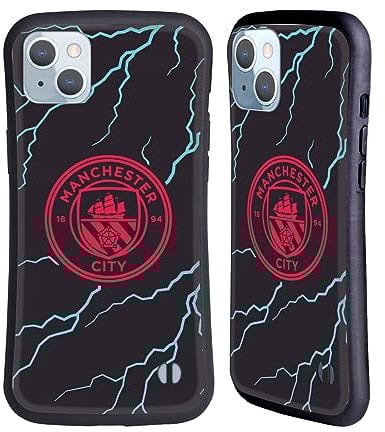 Head Case Designs Officially Licensed Manchester City Man City FC Third 2023/24 Badge Kit Hybrid Case Compatible With Apple iPhone 14 Plus