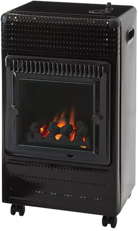 HAMILTON GAS PRODUCTS Calor Gas Cabinet Heaters - 3kw | Indoor Super Heater | Oxygen Depletion Sensor & 2 Heating Settings | Portable Caster Wheels, Regulator & Hose | For Home, Office, Shed, Garage