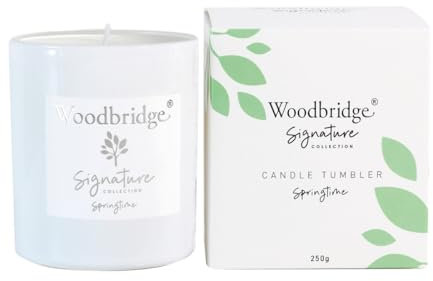 Woodbridge Duftkerze im Glas mit Deckel | Spring Time | Duftkerze Frühling | kleine Duftkerze | Brenndauer bis 50h | Weiße Kerzen (250g) | Signature Kollektion