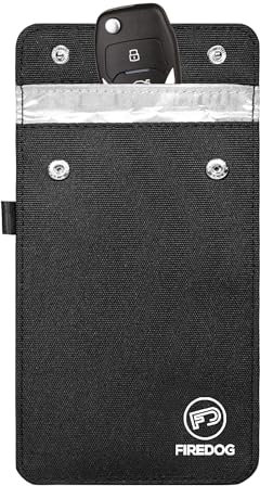 Firedog Faraday Tasche für Autoschlüssel und Smartphone, Schlüsselsignalblockiertasche, Anti-Diebstahl-Autoschutz, Handy RFID/Keyless Entry Fob Signalblockiertasche (schwarz)