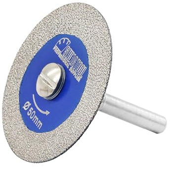 SHDIATOOL Diamant-Glas-Trennscheibe, 50mm Mini-Diamant-Sägeblätter mit 6mm Schaft für Fliesen, Keramik, Porzellan, Marmor, Granit, Kunststein auf Bohrmaschine
