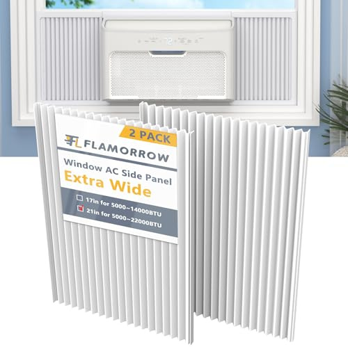 Flamorrow Lot de 2 panneaux latéraux pour climatiseur de fenêtre, 53,3 x 48,9 cm (H x l) extra large pour climatiseur de fenêtre, kit de rechange pour climatiseurs de fenêtre