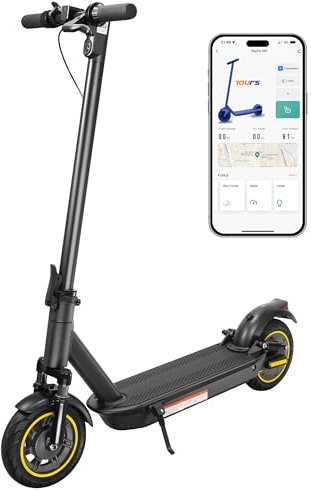 Elektroroller für Erwachsene, 25,4 cm (10 Zoll), App-Steuerung, doppeltes Bremssystem, Stoßdämpfer vorne und hinten, 60 km Lange Reichweite, Belastung 286 lb