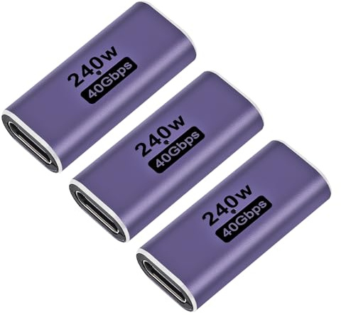 DORHEA 3Pcs USB C Female to Female Adapter USB4.0 Type C Female to Type C Female 40Gbps Coupler Adapter Connector Extender for iPad, MacBook,Thunderbolt 4/3 Type C Devices