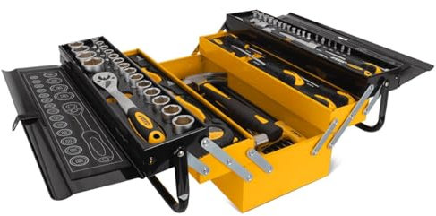 VITO - Caisse à outils 90 pièces CHROME VANADIUM Outils robustes Haute qualité