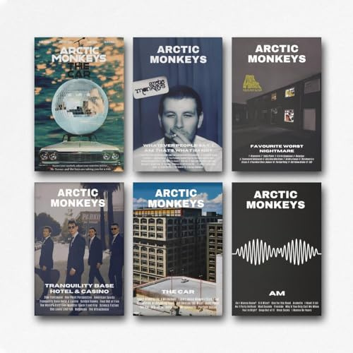 FOTN Poster Arctic Monkeys, Albumcover-Poster, 6er-Set, Musik-Leinwand-Kunstposter für Zimmer, ästhetische und Wandkunst, Dekor-Poster, 20 x 30 cm