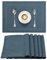 JEMIDI 6er Set Tischset mit Hohlsaum - 6 Tischsets aus Baumwolle - 6X Platzdeckchen Platzset aus Leinenoptik Stoff - Tisch Sets Platzsets Placemats - Blau