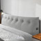 Dorifine Rückenkissen, Lesekissen für Bett und Sofa, Komfortables Wandkissen Bett, Bietet Optimalen Supportive Rückenkissen Bett, Bettkissen Rückenlehne mit Praktischen Seitentaschen, Gray, 200 cm