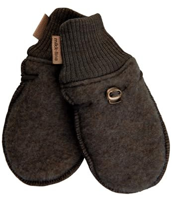 Mikk-line Wollhandschuhe Kinder | Handschuhe Kinder in Dark Brown Melange | Handschuhe 86/92 | Handschuhe Wolle Kinder | Wärme Kinder Handschuhe | WollWalk Handschuhe Für Mädchen Und Jungen