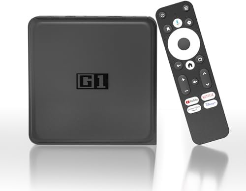 Android TV Box - 4K Smart Box Android TV 14.0 Kompatibel mit Google- und Netflix-Zertifizierung, Unterstützt Dolby Vision·DD+, DTS, 4GB RAM 32GB ROM, WiFi6, BT5.0,AV1,HDR10+, Sprachassistent, Ethernet