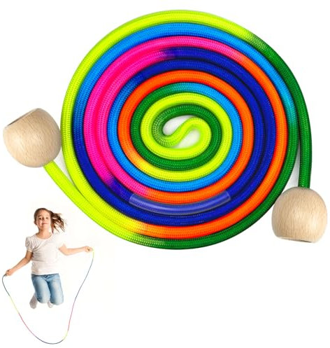 LeapBeast Saut Corde Groupes, 3M Corde à Sauter Longue, Corde à Sauter avec Poignée en Bois, Corde à Sauter Longueur Réglable pour Enfants et Adultes (1 pièce, 3M)