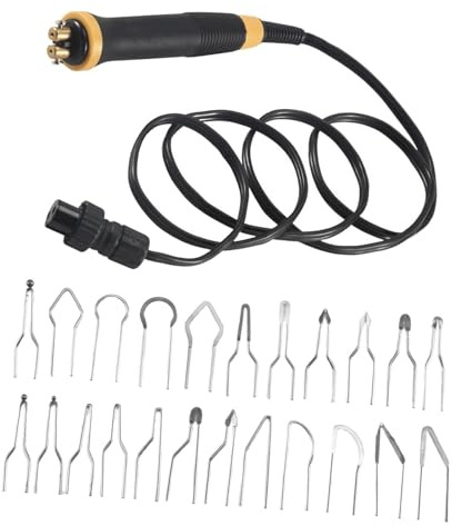 Baoblaze Wood Burning Kit Wood Burner Tools with 21 Wire Tips Ergonomic Grip Handle Pyrography Pen Tool for Carving Leather